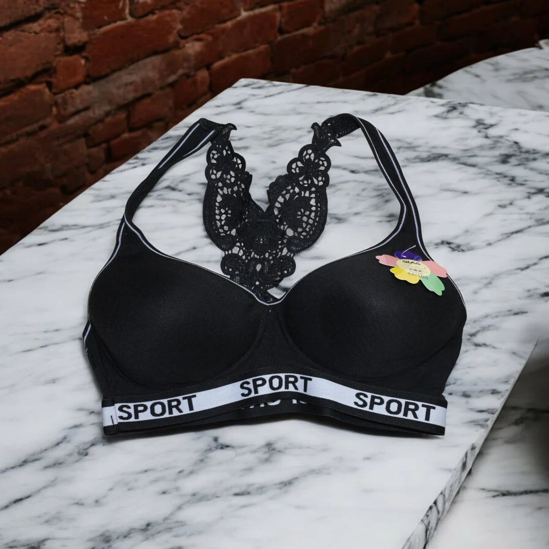 Premium Padded Sports Bralette with Stylish Butterfly Designer Back