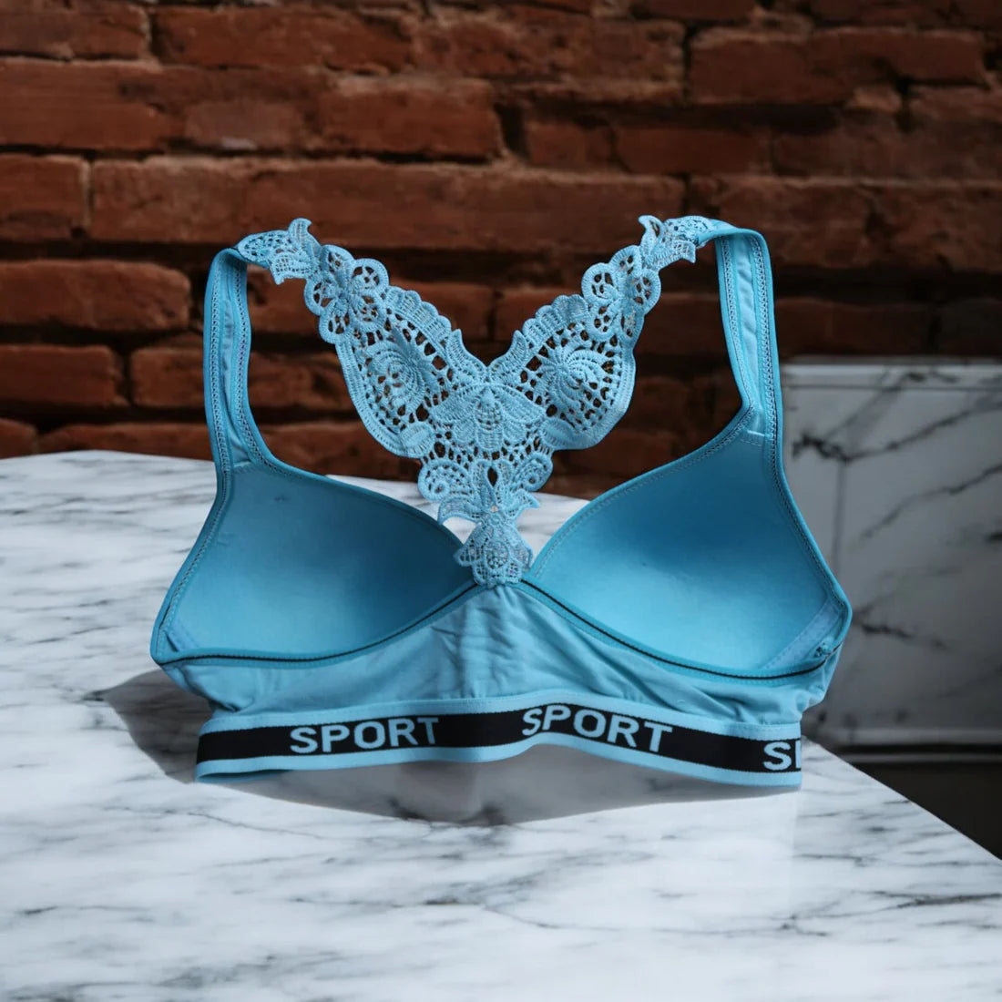 Premium Padded Sports Bralette with Stylish Butterfly Designer Back