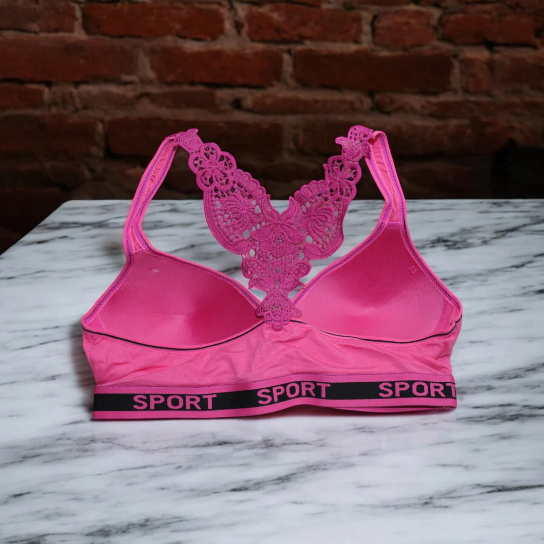 Premium Padded Sports Bralette with Stylish Butterfly Designer Back