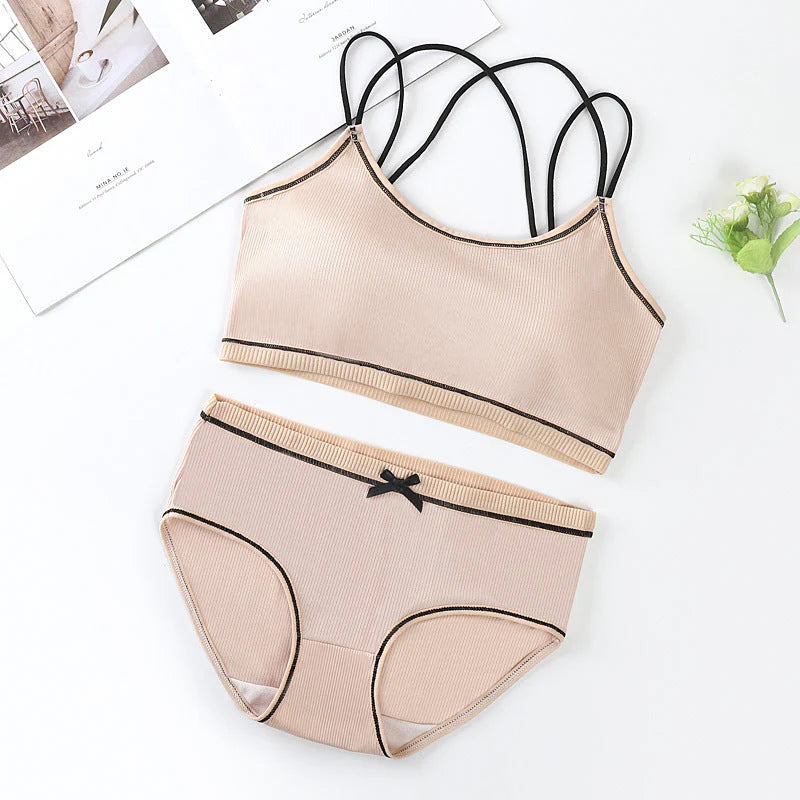 Women’s Cotton Padded Bra & Panties Set – Comfortable Kids Sports Underwear